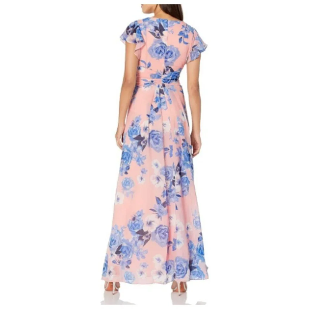 Eliza J Floral Maxi Dress in Pink and Blue - Picture 2 of 4